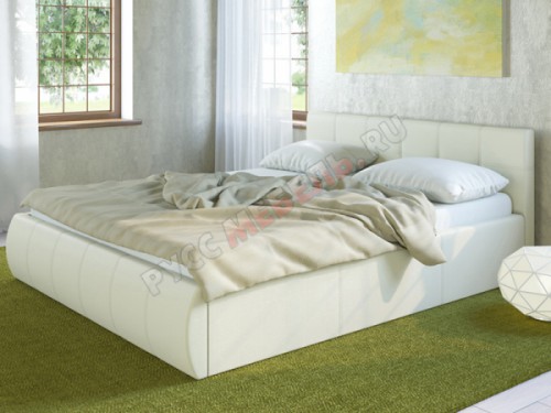 Интерьерная кровать «Афина» (белая экокожа)